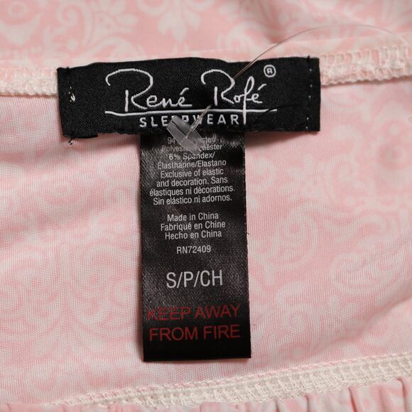 Rene Rofe Pink Floral Satin Sleep Set Tank & Shorts Lace Trim Pajamas Size S - Picture 8 of 9